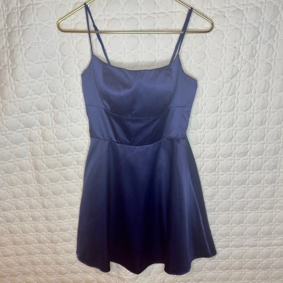 B. Darlin Dresses & Skirts - B. Darlin Blue Satin Strappy Sweetheart Bodycon Dance Midi Dress Juniors Sz 5/6